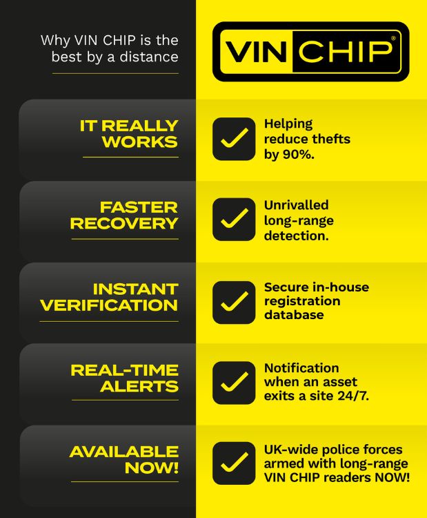 Comparison table showing VIN CHIP benefits over other systems