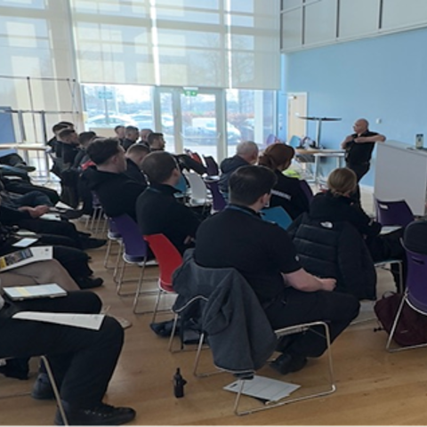 Group of students participating in a training course.