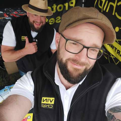 Mike Morton and Scott Sullivan on the VIN Chip stand at the Cereals Event 2026.