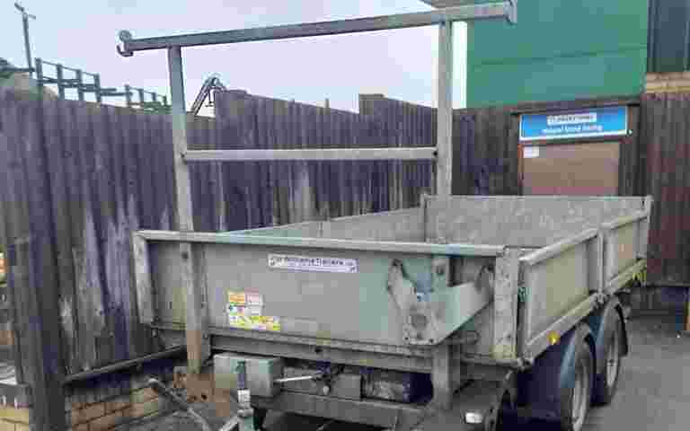 Trailer that has been recovered, parked safely off the road.