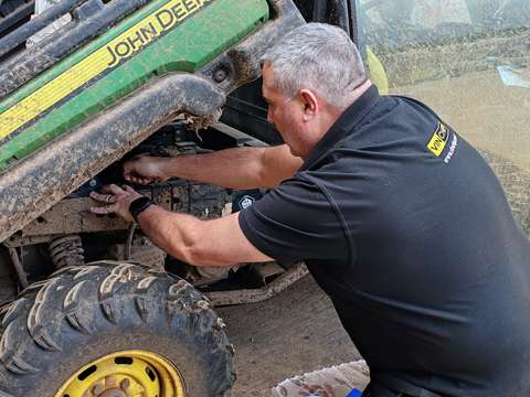 VIN CHIP installation in progress by Martyn Leigh on a John Deere Gator.